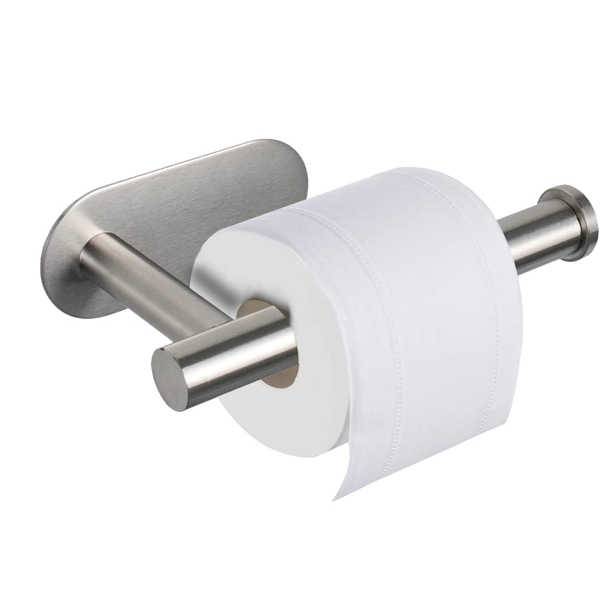 HASTHIP Toilet Paper Holder Self Adhesive, Thicken 304 Stainless Steel Rustproof Adhesive Toilet Roll Holder no Drilling for Bathroom, Kitchen, Washroom, Chrome Finish, 16 * 4.5 * 8.2CM (Silver) HASTHIP Toilet Paper Holder Self Adhesive, Thicken 304 Stainless Steel Rustproof Adhesive Toilet Roll Holder no Drilling for Bathroom, Kitchen, Washroom, Chrome Finish, 16 * 4.5 * 8.2CM (Silver)